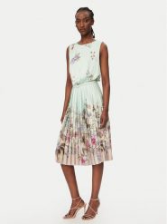 Rinascimento Sukienka koktajlowa CFC0128212003 Zielony Regular Fit. Zielone sukienki damskie Rinascimento, l, bez wzorów, z syntetyku, wizytowe, bez kołnierzyka, bez ramiączek. Za 909.99 zł.