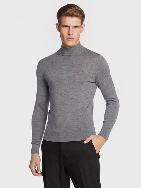 Calvin Klein Golf Superior K10K110424 Szary Regular Fit. Szare swetry męskie Calvin Klein, m, bez wzorów, z wełny, bez kołnierzyka, bez ramiączek. Za 289.99 zł.