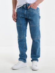 Jeansy męskie z naszytymi kieszeniami niebieskie Rikus 109. Niebieskie jeansy męskie BIG STAR, z denimu, klasyczne. W wyprzedaży za 219.99 zł.