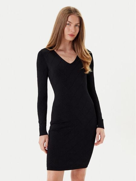 Marciano Guess Sukienka dzianinowa 5YGK23 5036Z Czarny Slim Fit. Czarne sukienki damskie Marciano Guess, z aplikacjami, z dzianiny, bez kołnierzyka, bez ramiączek. Za 709.99 zł.