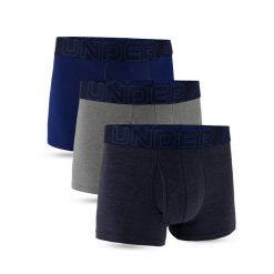 Bokserki sportowe męskie UNDER ARMOUR majtki 3-PAK. Szare bokserki męskie Under Armour, bez wzorów, z bawełny. Za 149.99 zł.