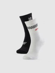 4F Skarpetki długie (2-pack) męskie - multikolor 43-46. Skarpety męskie 4F, bez wzorów, z bawełny. Za 49.99 zł.