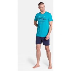 Henderson Piżama męska Henderson Laze turkusowa L. Niebieskie piżamy męskie Henderson, l, bez wzorów, bez kołnierzyka, bez ramiączek. Za 89.88 zł.