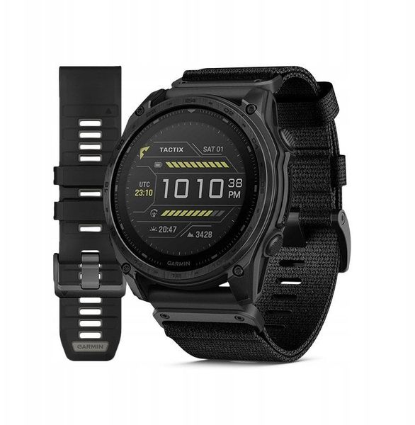 Zegarek sportowy Garmin Tactix 8 Solar Elite Czarny (010-03407-11). Czarne zegarki sportowe Garmin, bez wzorów. Za 6,565.49 zł.