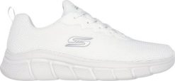 Skechers Buty męskie Skechers Bobs B Flex Chill Edge białe 118106 OFWT 41. Białe buty sportowe męskie Skechers, bez wzorów, bez zapięcia. Za 279.71 zł.