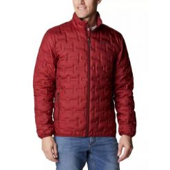 Kurtka puchowa męska Columbia Delta Ridge Down. Czerwone kurtki sportowe męskie Columbia, na jesień, m, bez wzorów, z puchu, bez kaptura, narciarskie. Za 799.00 zł.