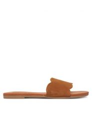 Pieces Klapki 17156838 Brązowy. Brązowe klapki damskie Pieces, bez wzorów, ze skóry, bez obcasa, bez zapięcia. Za 129.99 zł.