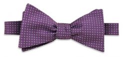 Fioletowa Elegancka Wiązana Mucha -EM Men's Accessories- Męska, Wrzosowa, w Drobny Rzucik. Fioletowe krawaty i muchy Em men's accessories, bez wzorów, eleganckie. Za 59.99 zł.