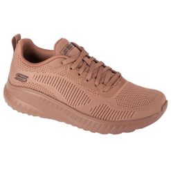Buty sportowe Sneakersy damskie, Bobs Squad Chaos - Face Off. Brązowe obuwie sportowe damskie Skechers, bez wzorów, bez zapięcia, trekkingowe. Za 259.99 zł.