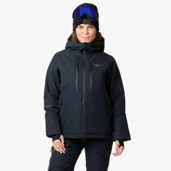Kurtka narciarska Kobieta Swedemount Freeride Jacket wodoodporna. Czarne kurtki sportowe damskie SWEDEMOUNT, bez wzorów, bez ramiączek, bez kaptura, narciarskie. W wyprzedaży za 809.99 zł.