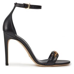 Sandały Elisabetta Franchi. Czarne sandały damskie Elisabetta Franchi, bez wzorów, bez obcasa, na szpilce, bez zapięcia. Za 2,469.00 zł.