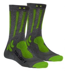 Skarpety sportowe X-socks Trekking Light. Szare skarpety męskie X-Socks, bez wzorów, z materiału. Za 30.49 zł.