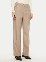 Bruuns Bazaar Spodnie materiałowe Elezi BBW4308 Beżowy Regular Fit. Brązowe spodnie materiałowe damskie Bruuns Bazaar, bez wzorów, z materiału. Za 389.99 zł.
