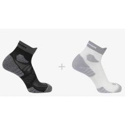 Skarpety dla biegaczy Salomon Aero Ankle 2 pary. Białe skarpetki damskie Salomon, bez wzorów, z elastanu. Za 85.00 zł.