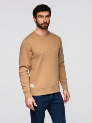Męska bluza dresowa BASIC z okrągłym dekoltem OM-SSBN-0271 - - Rozmiar: S. Brązowe bluzy męskie Ombre Clothing, m, z aplikacjami, z bawełny, biznesowe, bez ramiączek, bez kaptura. W wyprzedaży za 118.99 zł.