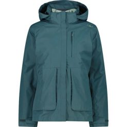 Kurtka puchowa z odpinanym kapturem dla kobiet CMP. Zielone kurtki sportowe damskie CMP, bez wzorów, z puchu, bez ramiączek, trekkingowe. Za 670.60 zł.
