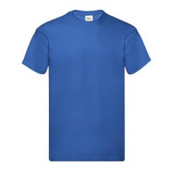 Oryginalna Bawełniana Koszulka Unisex Dla Dorosłych. Niebieskie bluzki damskie fruit of the loom, l, bez wzorów, z bawełny, sportowe, bez kołnierzyka, bez ramiączek. Za 32.99 zł.