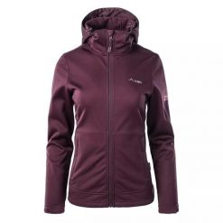 Kurtka Damska Ifaro Soft Shell. Fioletowe kurtki sportowe damskie ELBRUS, l, bez wzorów, z softshellu, bez ramiączek, bez kaptura, trekkingowe. Za 759.99 zł.