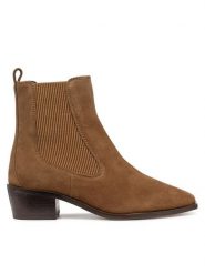 Geox Botki D Texica D46MYA 022NH C6372 Brązowy. Brązowe botki damskie Geox, bez wzorów, z materiału, bez obcasa, na płaskiej podeszwie, bez zapięcia. Za 609.99 zł.