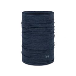 Chusta wielofunkcyjna z wełny merynosów Buff Merino. Niebieskie szaliki męskie Buff, bez wzorów, z wełny. Za 99.99 zł.