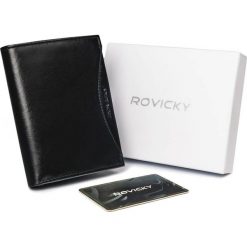 Portfel męski czarny Rovicky 1541-03-BOR-1294 BLA. Czarne portfele męskie ROVICKY, bez wzorów, ze skóry. Za 71.99 zł.