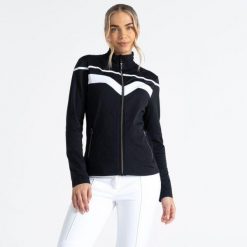 Bluza narciarska damska Dare2b Rocker Core Stretch UPF 50+. Czarne bluzy damskie Dare 2B, l, bez wzorów, z tkaniny, bez ramiączek, bez kaptura. Za 383.60 zł.