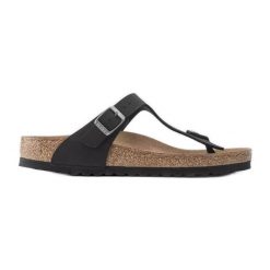 Klapki Birkenstock Gizeh Bs W 1020380 czarne. Czarne klapki damskie bez wzorów, z materiału, klasyczne, bez obcasa, bez zapięcia. Za 717.29 zł.
