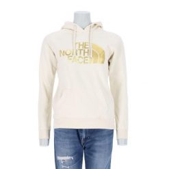 Damska bluza z kapturem TNF beżowa. Brązowe bluzy damskie The North Face, l, bez wzorów, z materiału, eleganckie, bez ramiączek, z kapturem. Za 114.98 zł.