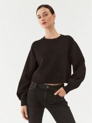 Guess Bluza Cindra V3BQ15 K7UW2 Czarny Regular Fit. Czarne bluzy damskie Guess, xs, z aplikacjami, z wiskozy, bez ramiączek, bez kaptura. Za 199.99 zł.