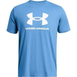 Koszulka sportowa męska Under Armour K15742. Niebieskie koszulki sportowe męskie Under Armour, m, bez wzorów, z bawełny, bez ramiączek, na fitness i siłownię. Za 182.00 zł.