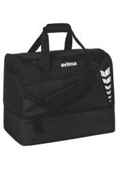 Torba sportowa Erima Six Wings z dolną komorą, czarna. Czarne torby na ramię męskie Erima, z materiału, na ramię. Za 119.99 zł.