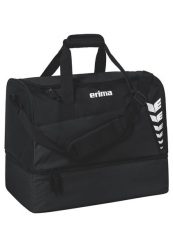 Torba sportowa Erima Six Wings z dolną komorą, czarna. Czarne torby na ramię męskie Erima, z materiału, na ramię. Za 174.69 zł.