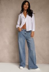 Niebieskie Jeansy Wide Leg High Waist z Błyszczącymi Zdobieniami Lilyss. Niebieskie jeansy damskie Renee, z aplikacjami, z jeansu, klasyczne, z podwyższonym stanem. Za 119.99 zł.