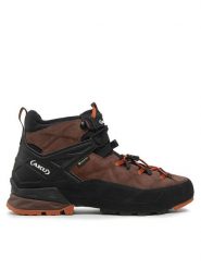 Aku Trekkingi Rock Dfs Mid Gtx GORE-TEX 718 Brązowy. Brązowe botki męskie Aku, bez wzorów, z gore-texu, rockowe, bez obcasa, bez zapięcia. Za 609.99 zł.