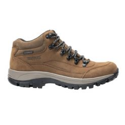 Męskie skórzane buty trekkingowe Bayton Mid. Brązowe trekkingi męskie Regatta, z materiału, przed kolano, bez zapięcia. Za 776.00 zł.
