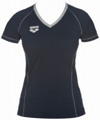 ARENA KOSZULKA WOMEN'S TL S/S TEE NAVY 1D336/70 L. Niebieskie bluzki damskie ARENA, l, bez wzorów, bez kołnierzyka, bez ramiączek. Za 44.09 zł.