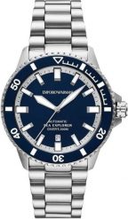 Zegarek Emporio Armani Emporio Armani Sea Explorer AR60087 Zegarek męski 42 mm automatyczny. Niebieskie zegarki męskie Emporio Armani, bez wzorów. Za 619.99 zł.