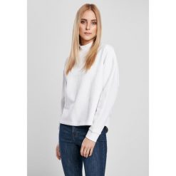 Bluza damska Urban Classics oversized high neck crew (grandes tailles). Białe bluzy damskie Urban Classics, bez wzorów, bez ramiączek, bez kaptura. Za 214.00 zł.