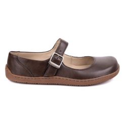 Baleriny barefoot damskie Olivier 1286 – skórzane buty z klamerką brązowe. Brązowe balerinki damskie na wiosnę, bez wzorów, ze skóry, biznesowe, bez obcasa, na płaskiej podeszwie, bez zapięcia. Za 484.00 zł.