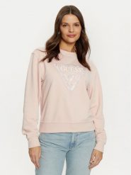 Guess Bluza W5RQ09 K8802 Różowy Regular Fit. Czerwone bluzy damskie Guess, xl, z aplikacjami, z syntetyku, bez ramiączek, bez kaptura. Za 209.99 zł.