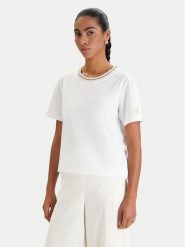 Luisa Spagnoli T-Shirt Balearica 543152 Biały Regular Fit. Białe t-shirty damskie Luisa Spagnoli, s, bez wzorów, z bawełny, bez kołnierzyka, bez ramiączek. Za 469.99 zł.