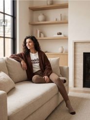Kardigan oversize - brązowy. Brązowe kardigany damskie Sinsay, l, bez wzorów, bez kołnierzyka. Za 59.99 zł.