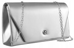 Elegancka kopertówka Rovicky R-XS006 srebrna. Szare torebki do ręki damskie ROVICKY, bez wzorów, z materiału, bez dodatków. Za 36.00 zł.