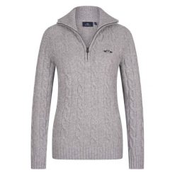 Sweter damski HV Polo Dunya. Szare swetry nierozpinane damskie HV POLO, na zimę, bez wzorów, z dzianiny, eleganckie, bez kołnierzyka, bez ramiączek. Za 530.00 zł.