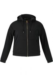 Damska bluza z kapturem zapinana na zamek Q Sportswear Tianna. Czarne bluzy damskie ENDURANCE Q, bez wzorów, z materiału, eleganckie, bez ramiączek, z kapturem. Za 291.00 zł.
