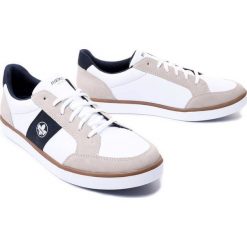 RIEKER B7001-63 white combination, półbuty męskie. Białe półbuty męskie Rieker, bez wzorów, bez obcasa, bez zapięcia. Za 149.95 zł.