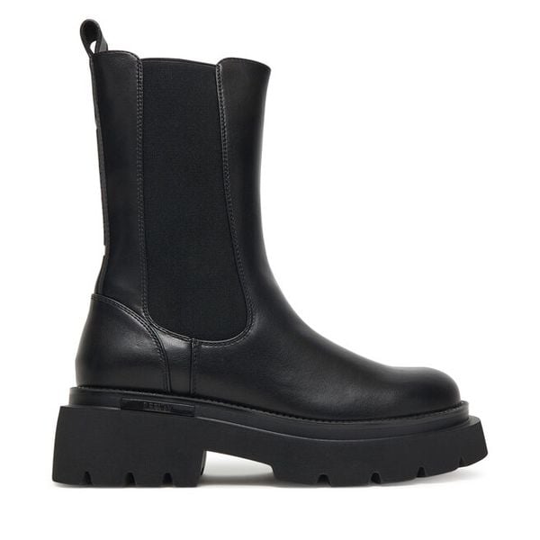 Sztyblety REPLAY. Czarne botki damskie Replay, bez wzorów, bez obcasa, na płaskiej podeszwie, bez zapięcia. Za 499.99 zł.