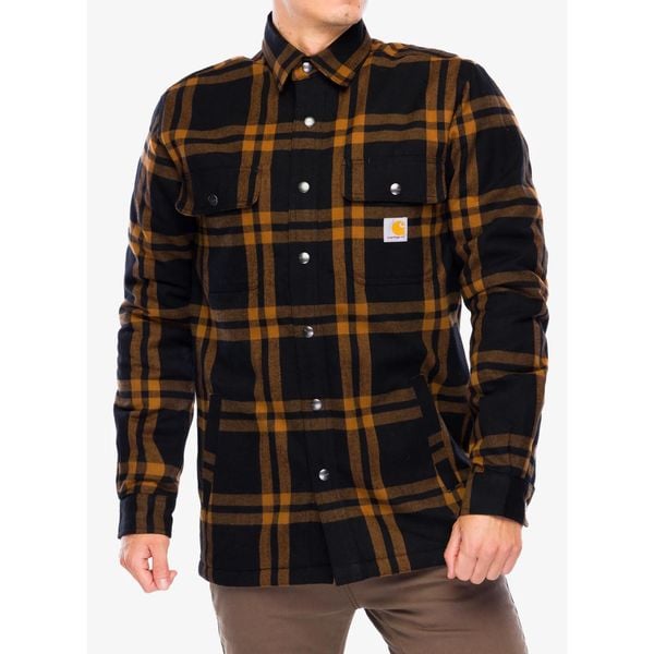 Koszula turystyczna męska Carhartt Roane Hooded Shirt Jac. Czarne koszule męskie Carhartt, m, bez wzorów, casualowe, bez kołnierzyka, bez ramiączek. Za 492.99 zł.