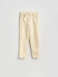 Jeansy mom fit - żółty. Żółte jeansy damskie Reserved, bez wzorów, z bawełny. Za 129.99 zł.