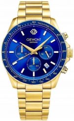 Zegarek Giewont Zegarek Męski Chronograph Sapphire Złoto Niebieski GW3520-B5. Niebieskie zegarki męskie Giewont, bez wzorów, złote. Za 208.17 zł.